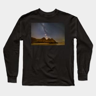 Three Cliffs Bay with the Milky Way Long Sleeve T-Shirt